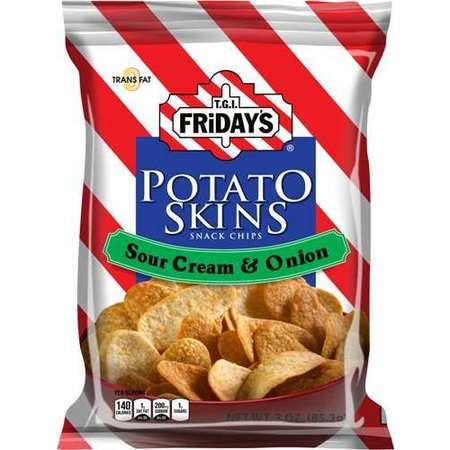 TGI FRIDAYS TGI Friday's Sour Cream & Onion Potato Skins 3 oz. Bag, PK6 30131